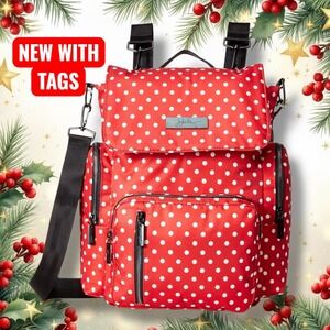 JuJuBe‎ Be Sporty Disney Backpack Diaper Bag Minnie Mouse Red Polka Dot NWT